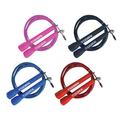 CORDA DA SALTO VELOCE IN ACCIAIO CON MANOPOLE IN PLASTICA TOORX PROFESSIONAL LINE